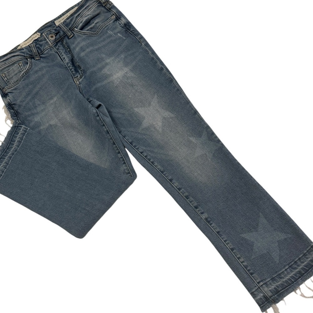 Pilcro And The Letterpress High Rise Flare Star Denim Jean Women’s 27